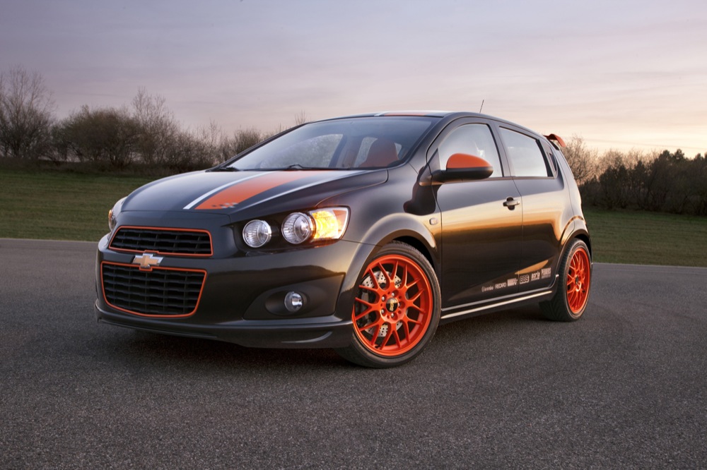 orange chevy sonic sedan