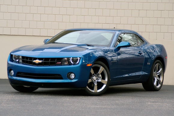  Camaro is doing well in the sales war against the Ford Mustang the Blue 