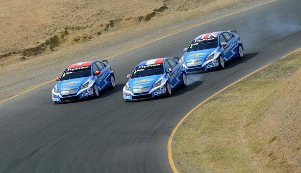 Chevy WTCC trio at Sonoma California