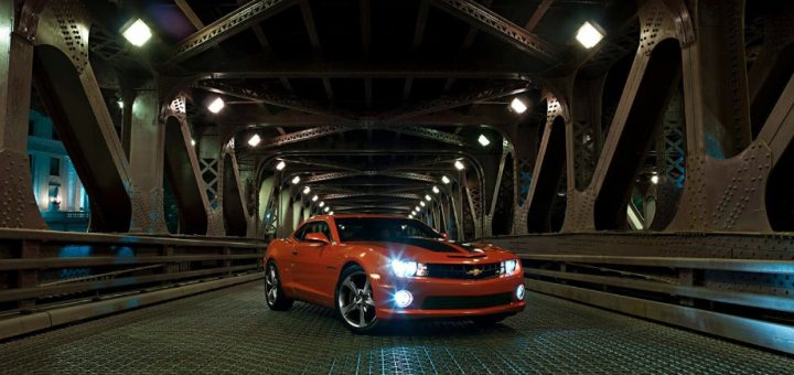 2012 Orange Chevy Camaro - Bridge