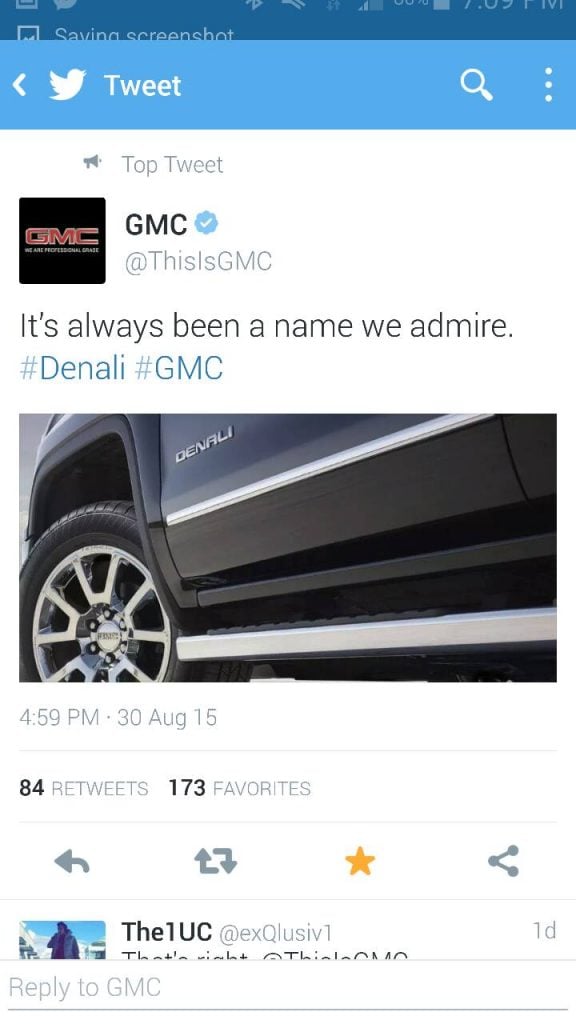 GMC Denali Name Change Tweet