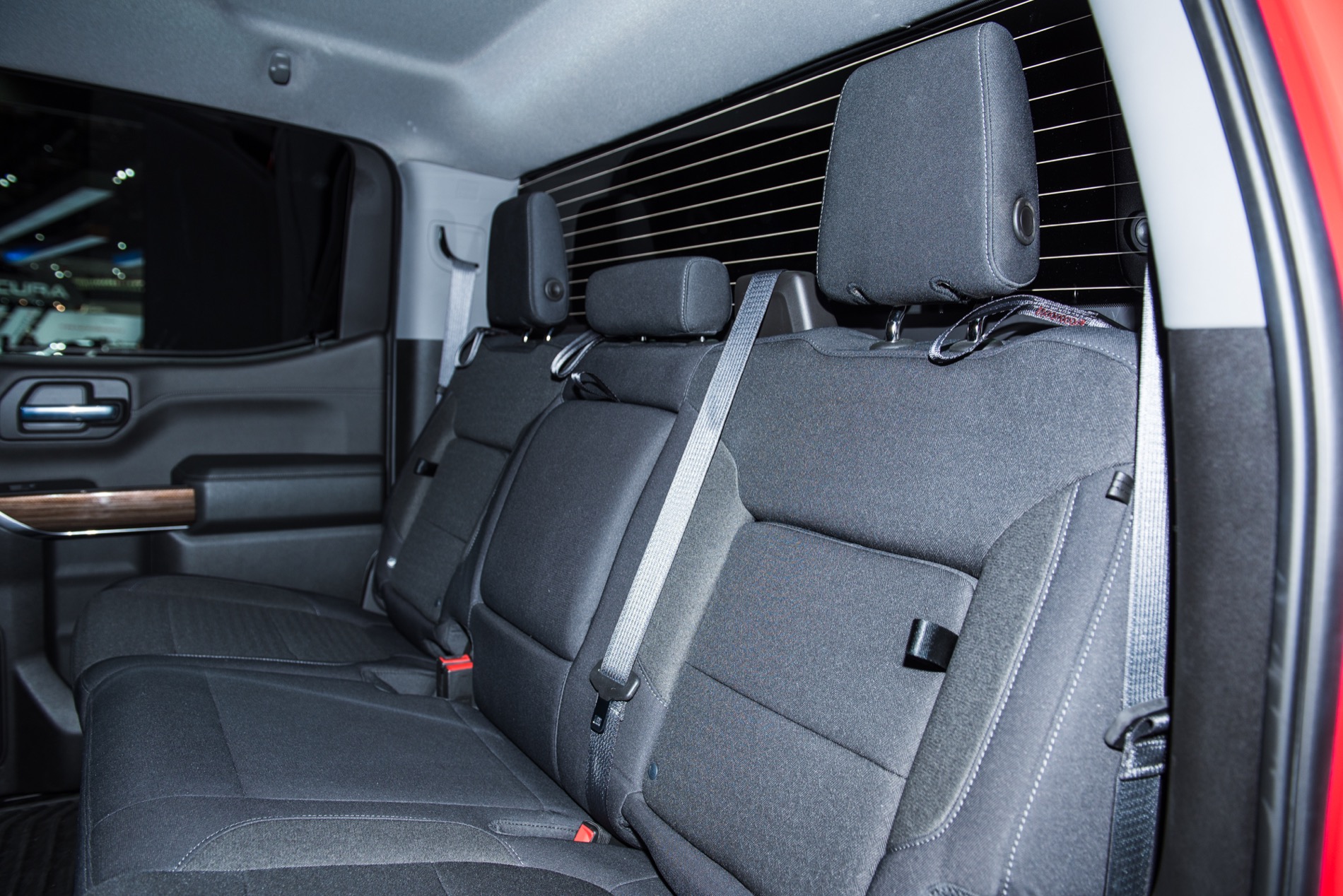 2019 Silverado Interior Features Storage Bins In Rear Seatbacks | GM Chevy Silverado Extended Cab Rear Seat Fold Down