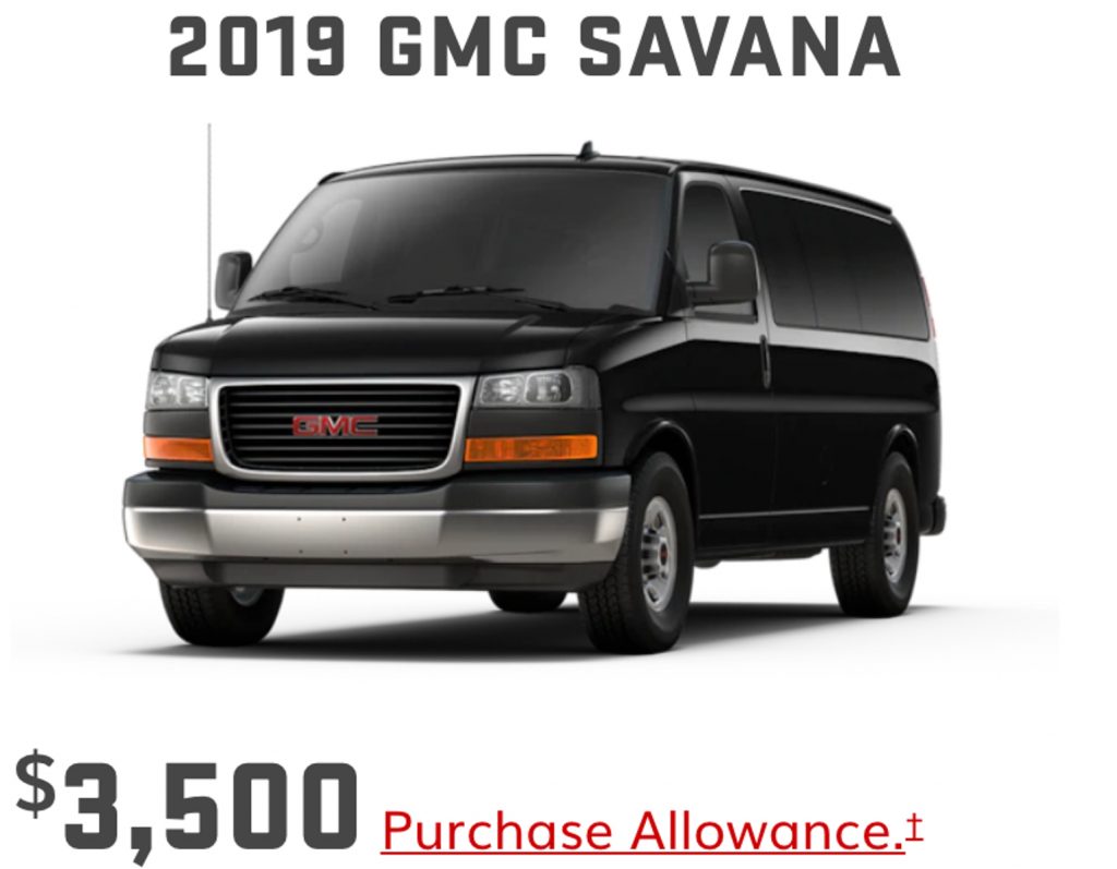2019 gmc savana 3500 lt