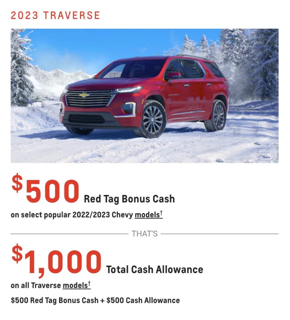 Chevy Traverse Discount Offers Off In December