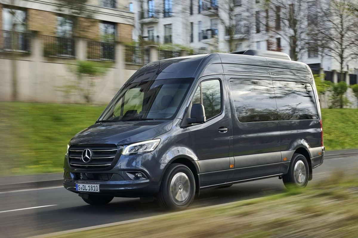 2025 Mercedes Benz Sprinter Exterior 001 Front Three Quarters GM