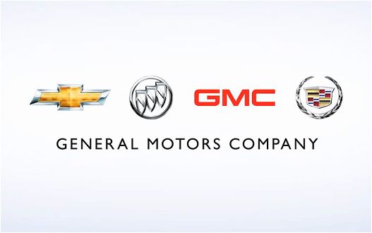 The logos of the four core GM brands overseen by Mary Barra.