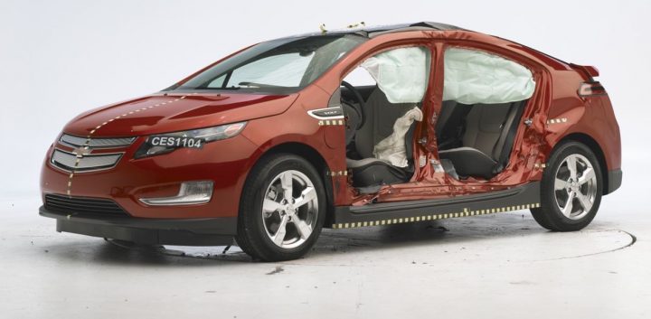 A crash test vehicle by the NHTSA.