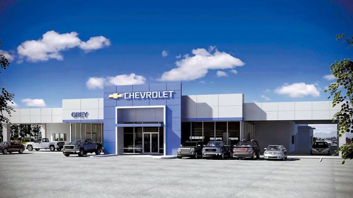 Photo of Chevy dealership.