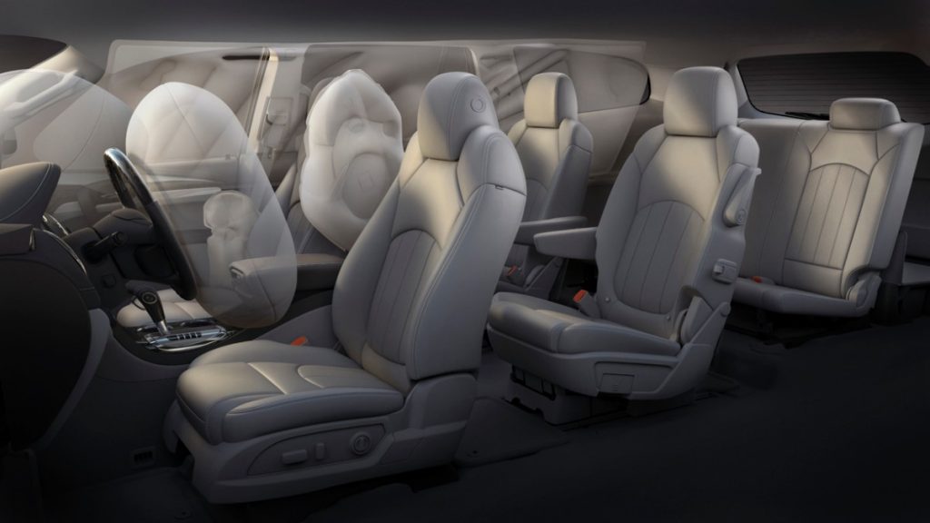 Airbags in the Buick Enclave.