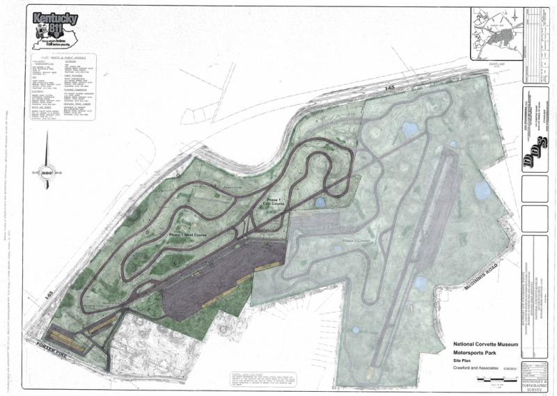 The Master Detailed Development Plan for the NCM Motorsports Park, including Phase I and Phase II (lighter section)