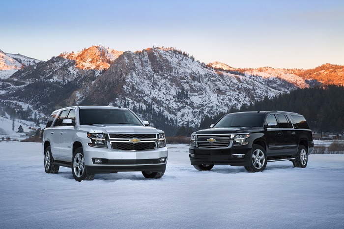 2015 Chevrolet Tahoe and Suburban fronts in Lake Tahoe