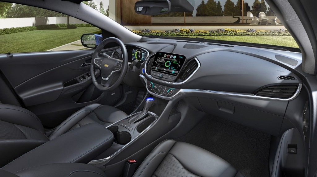 Cockpit view of the Chevy Volt.