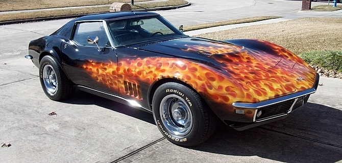 1968 Chevrolet Corvette Flames Mecum 01