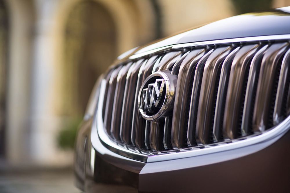 A Buick Enclave grille in close-up.