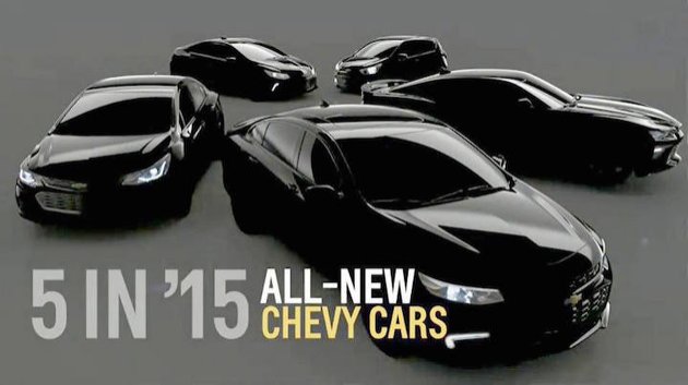 Chevrolet's teaser promising to release 5 new cars in 2015