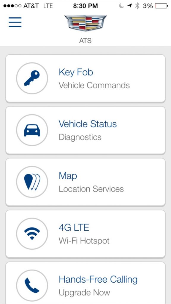 The home screen of OnStar RemoteLink 2.0 shows the app's all-new user interface