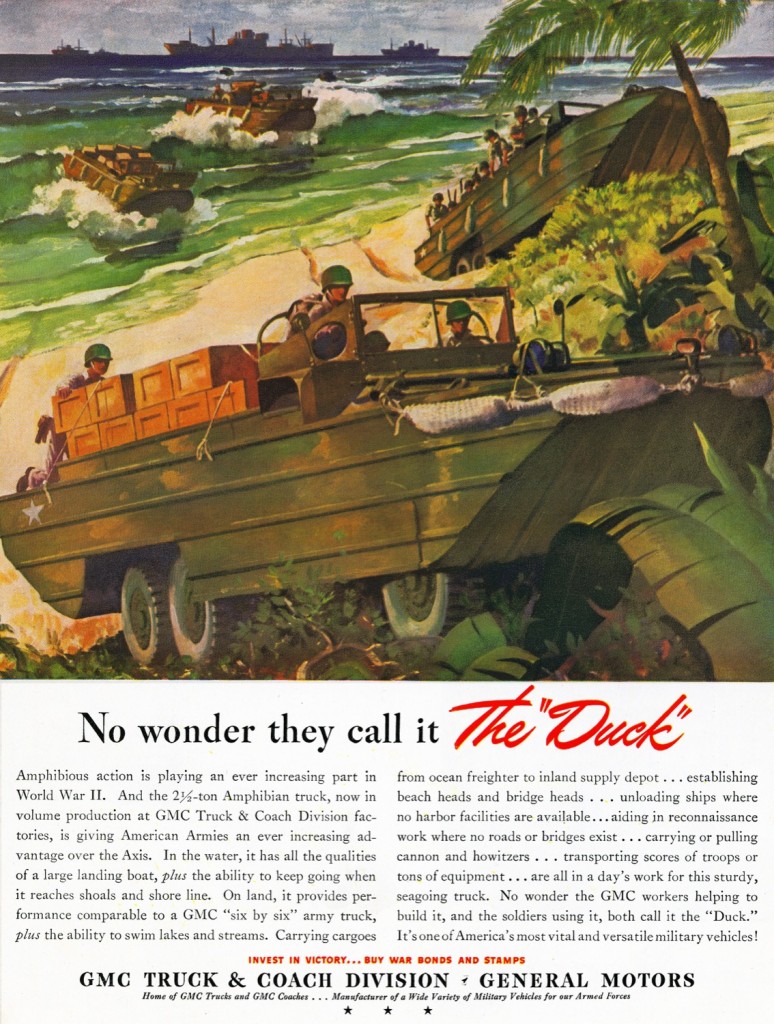 During WWII, GMC showcased its amphibious military 