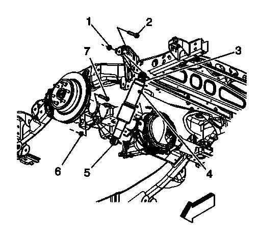 The rear suspension on a "C" model Chevy Avalanche showing the rear shock outboard of the frame. 