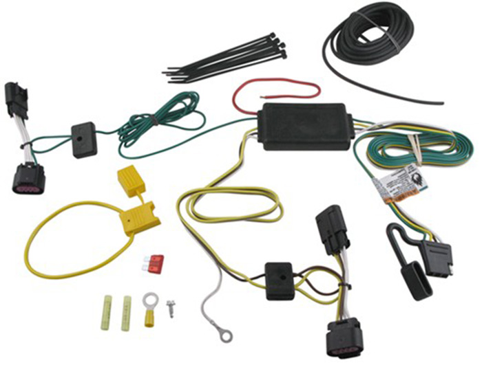 Most states require you to connect the RV's lighting to towed vehicle's lighting for safety. This kit is specific to the Chevy Equinox,. Image via etrailer.com