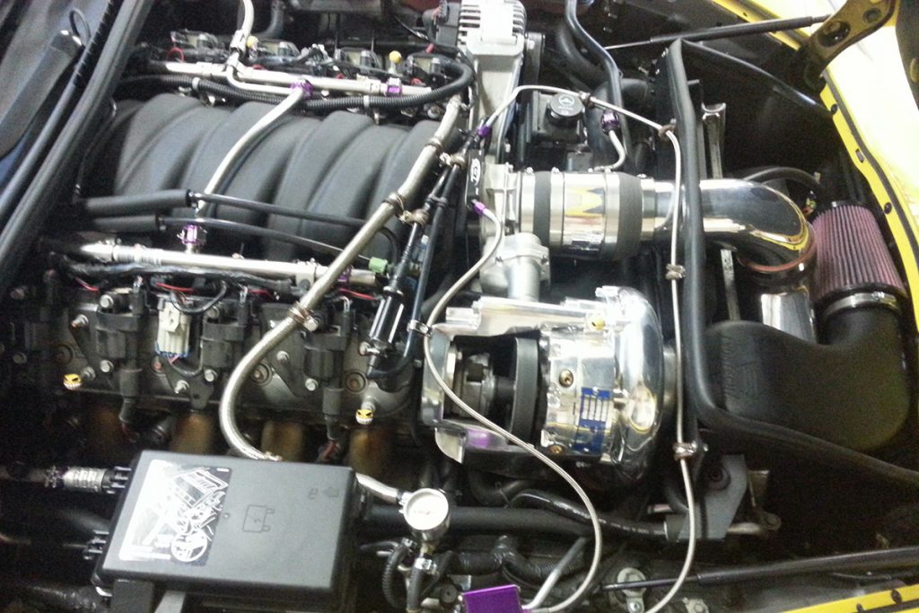 The Vortech V3 SCi shown installed in a Z06 Vette. Via Vortech V-Cars Forum