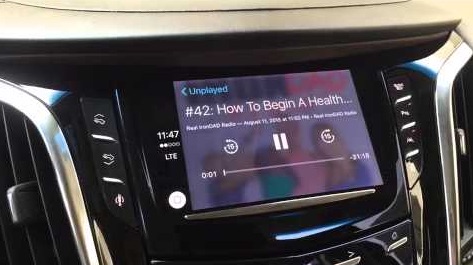 Apple CarPlay Podcast App in Cadillac