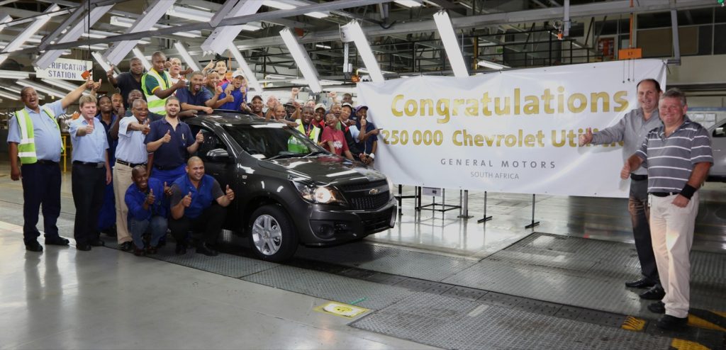 250,000th Chevrolet Utility South Africa Struandale plant 2015
