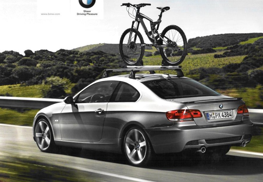 BMW 335i Roof Rack Bike Carrier Installed