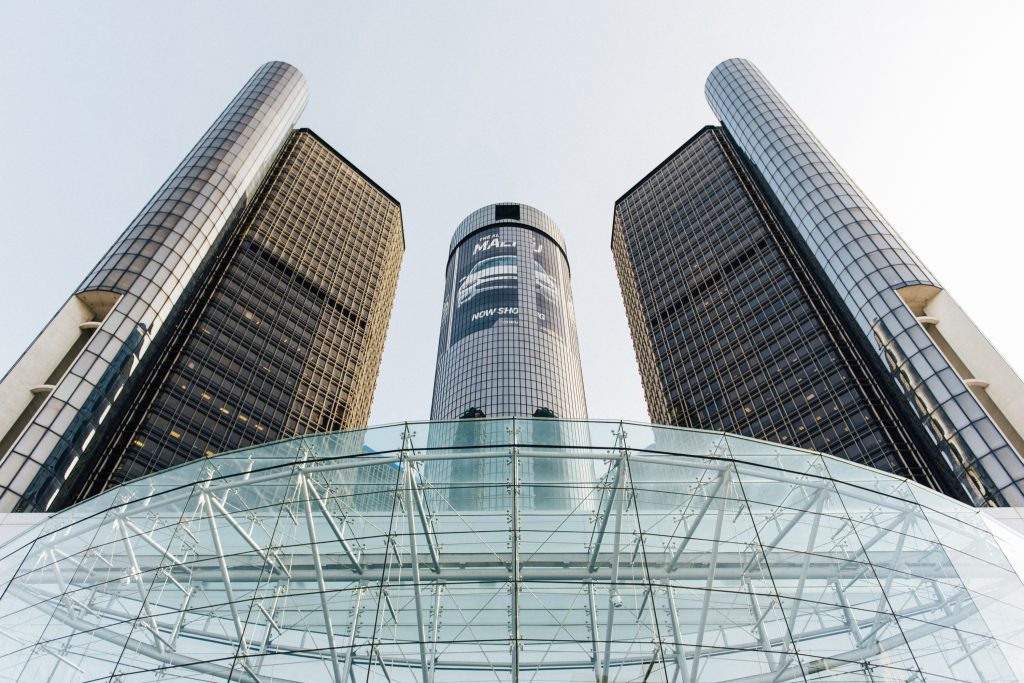 The GM Renaissance Center in 2016.