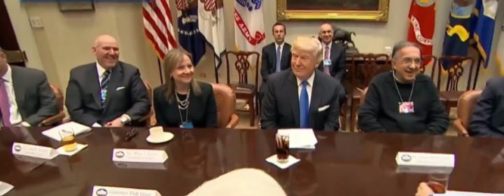 Automaker CEOs meet with former president Trump.