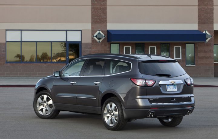 The rear end of the 2016 Chevy Traverse, the subject of a recent product recall.
