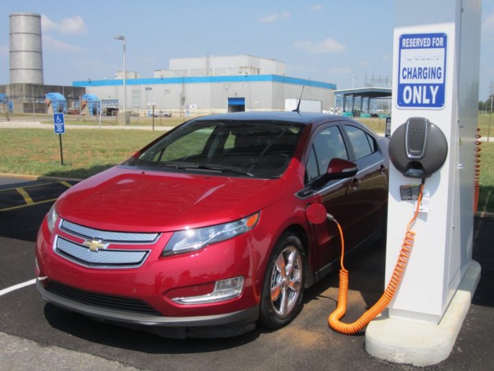 The Chevy Volt, a now-discontinued GM PHEV.