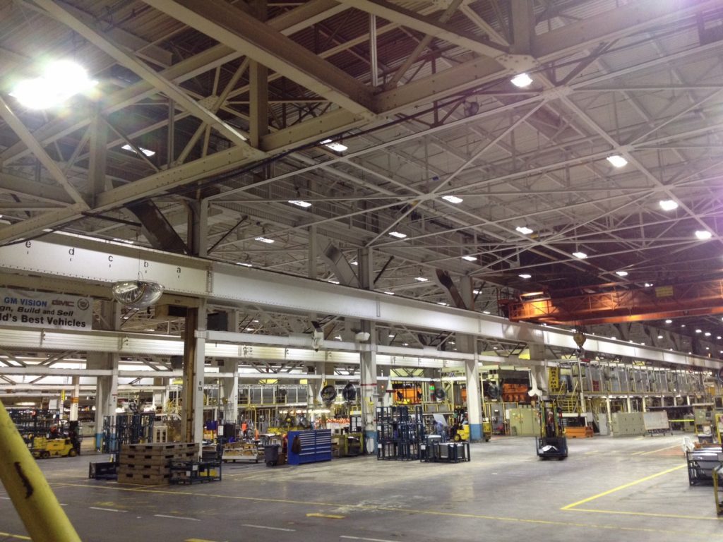 GM Lordstown plant LED lights