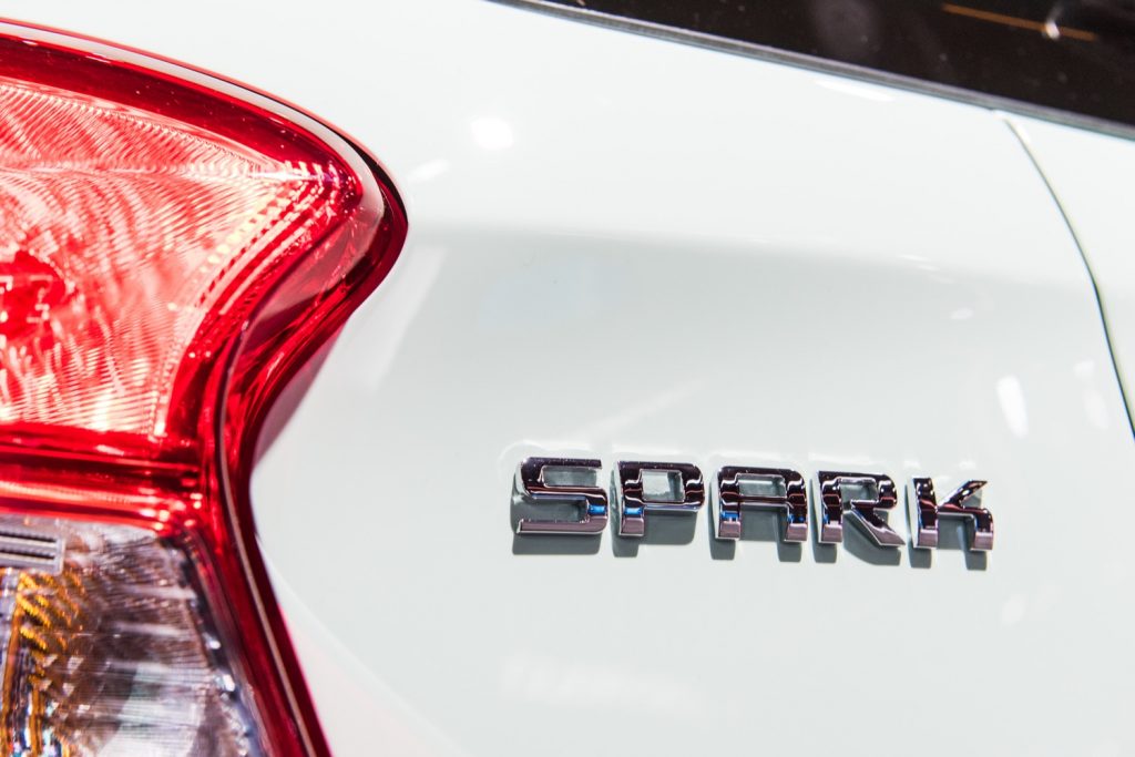 Nameplate on the Chevy Spark.