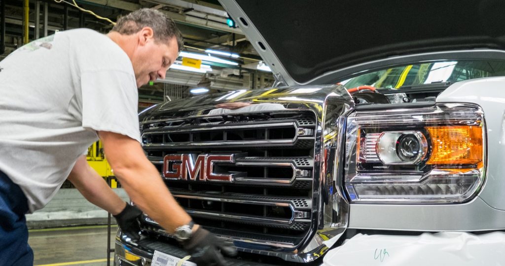K2 GMC Sierra production at GM General Motors Flint Assembly Factory