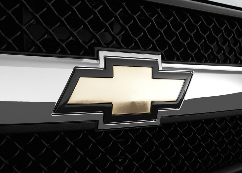The Chevy Bow Tie badge on the 2024 Chevy Express.