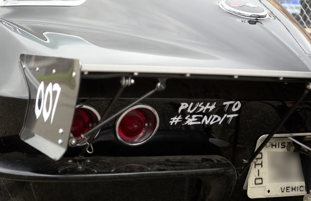 The rear of Gary Box's Corvette C2 drag car.