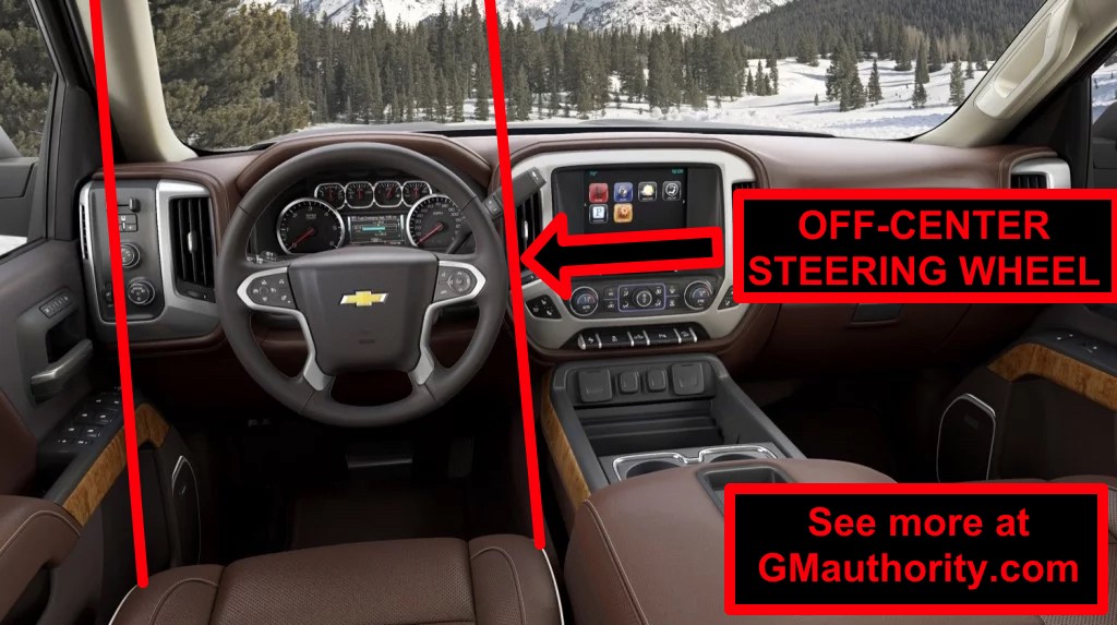 2015 Chevrolet Silverado Interior - off-center steering wheel