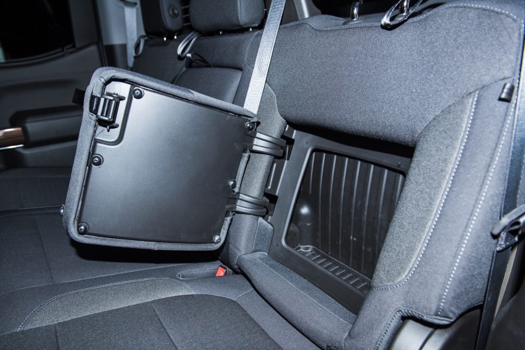 2019 Chevrolet Silverado 1500 LT Trailboss Crew Cab - Interior - 2018 Detroit Auto Show 023 - Rear Seatback Storage