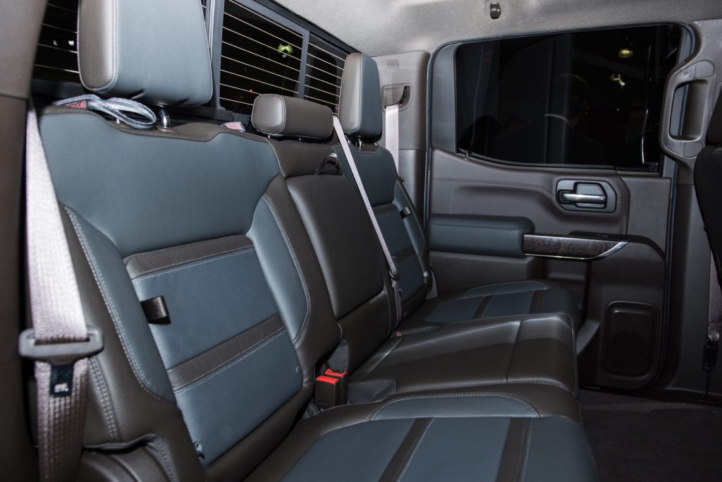 2019 GMC Sierra Denali 1500 interior - 2018 New York Auto Show Live 019 - rear seats