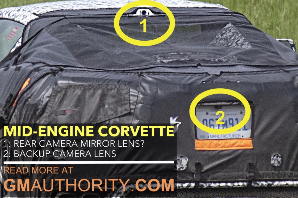 Mid-Engine Corvette Roof-Mounted Rear Camera Lens and Backup Camera Lens Spotlight