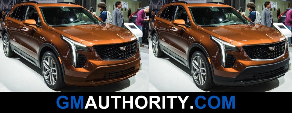 2019 Cadillac XT4 with painted lower front clip vs standard - GMA