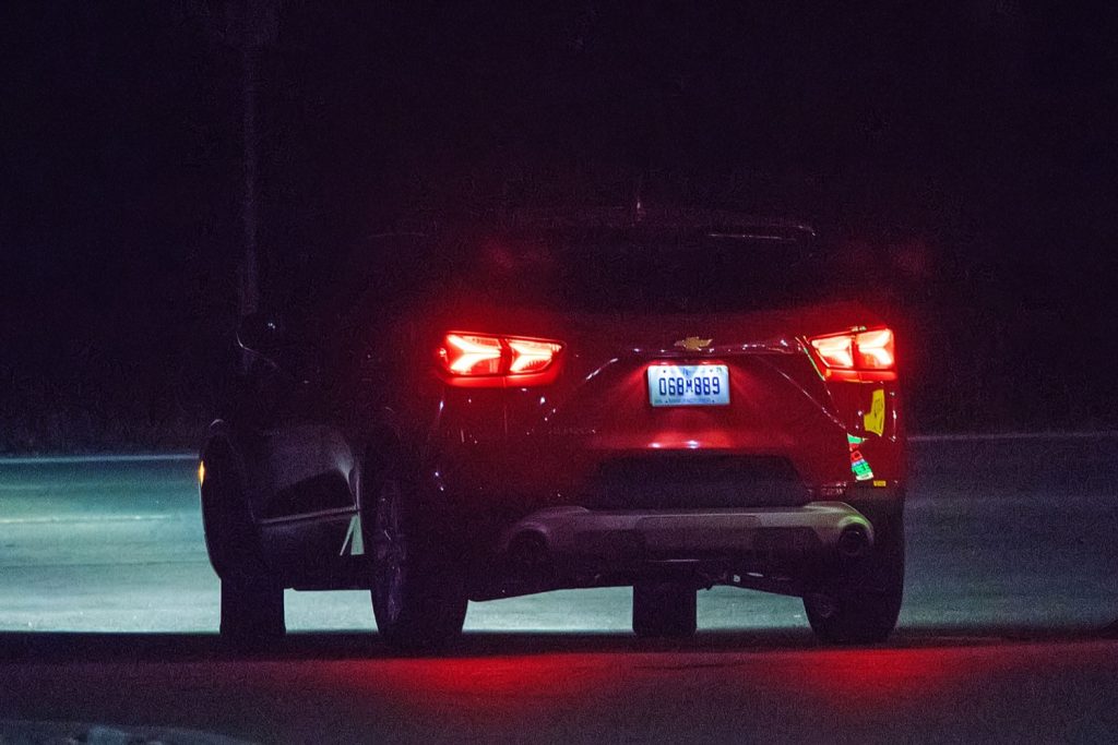 2019 Chevrolet Blazer LT AWD red exterior - testing - night - July 2018 - 004