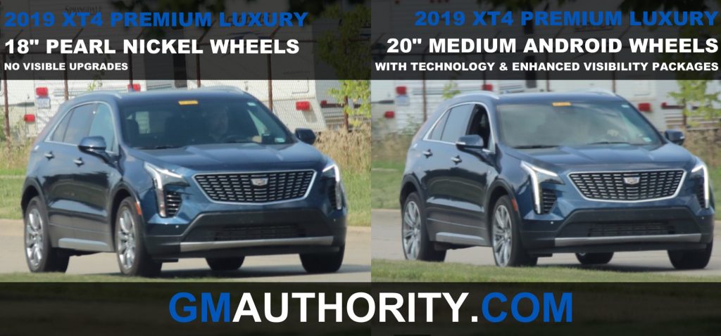 2019 Cadillac XT4 Premium Luxury - 18 inch Pearl Nickel Wheels vs 20 inch Medium Android Wheels - Front Three Quarters View