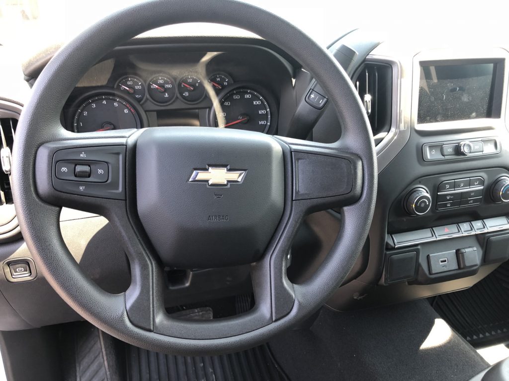 2019 Chevrolet Silverado 1500 Custom Interior - Wyoming Media Drive - August 2018 002 - steering wheel and gauges