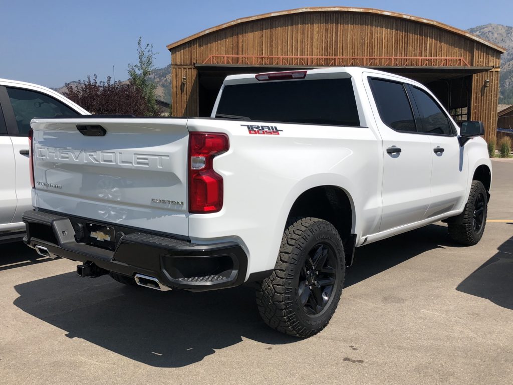 2019 Chevrolet Silverado 1500 Custom TrailBoss Exterior - Wyoming Media Drive - August 2018 003 - rear three quarters