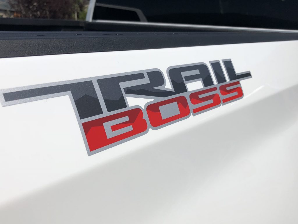 2019 Chevrolet Silverado 1500 Custom TrailBoss Exterior - Wyoming Media Drive - August 2018 006 - TrailBoss logo