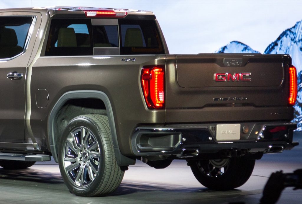 2019 GMC Sierra SLT 1500 exterior - Rear Three Quarters with MultiPro Tailgate - zoom