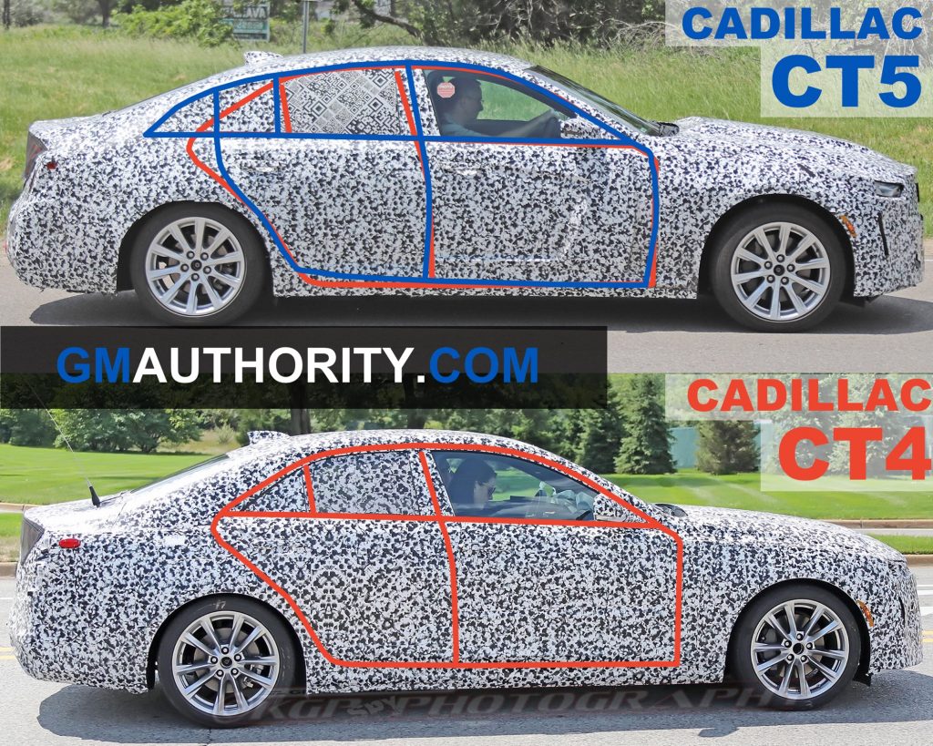 Cadillac CT5 vs Cadillac CT4 Spy Shots - Side
