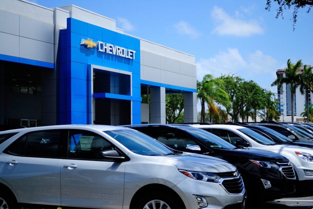 Chevy Equinox units at a dealership. 