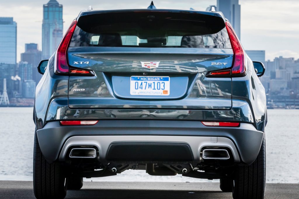 2019 Cadillac XT4 Premium Luxury - Exterior - Seattle Media Drive - September 2018 041 - rear end with Cadillac logo
